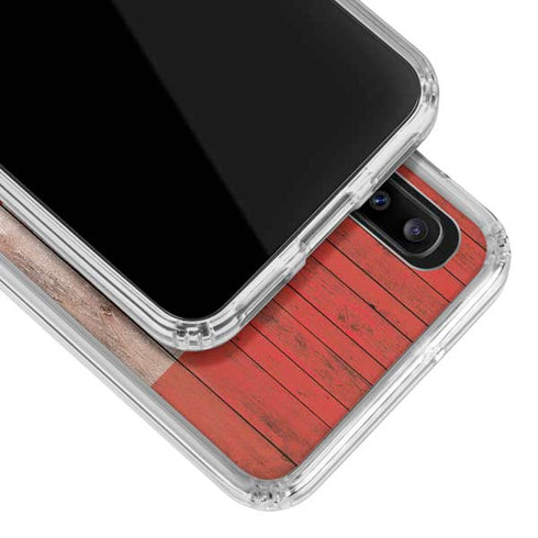 Canadian Flag Dark Wood Galaxy A30 Clear Case